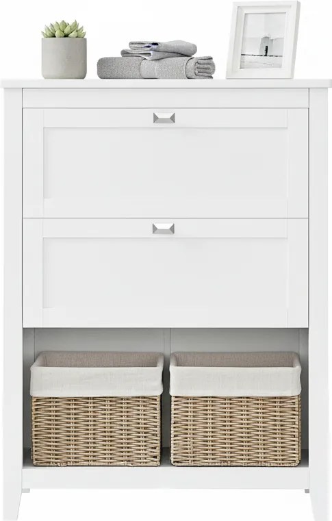 Armário de casa de banho com 2 gavetas 30 x 60 x 80 cm Branco