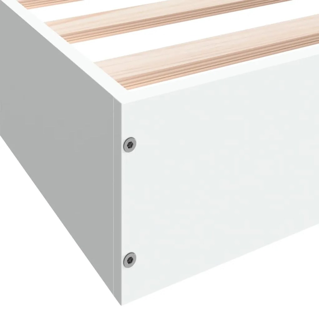 Estrutura de cama 150x200 cm derivados de madeira branco