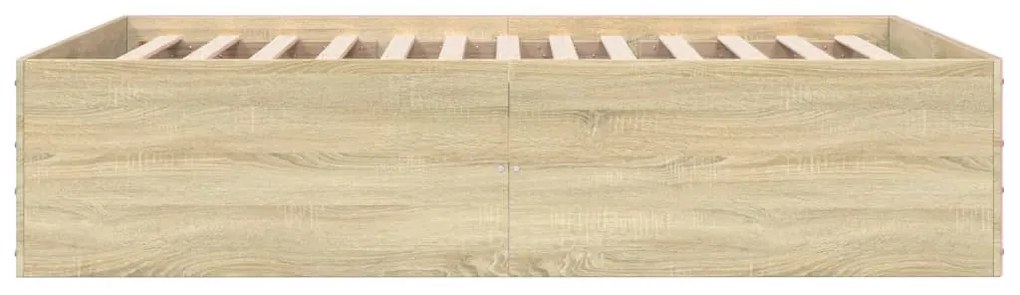 Estrutura de cama 135x190 cm derivados madeira carvalho sonoma