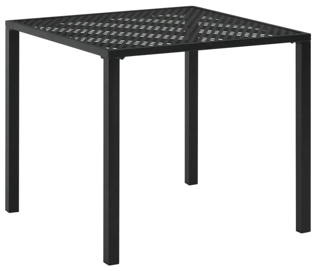 vidaXL Mesa de jardim 80x80x72 cm aço preto