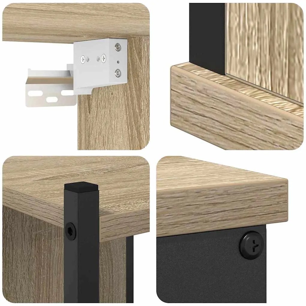 Conjunto de Móveis para Banheiro 4 pcs Carvalho sonoma
