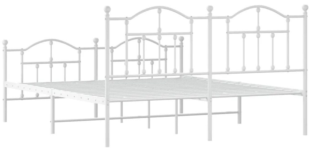 Estrutura de cama com cabeceira e pés 180x200 cm metal branco