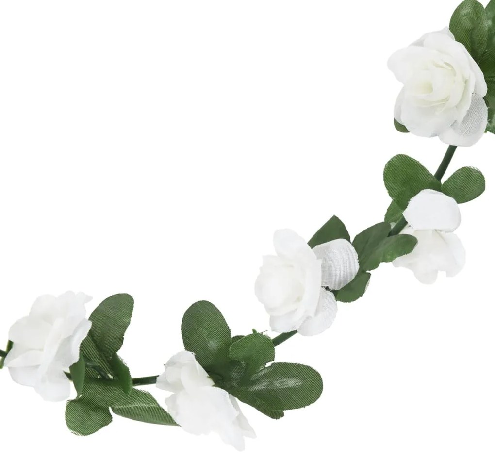 Grinaldas de flores de Natal 6 pcs 240 cm branco