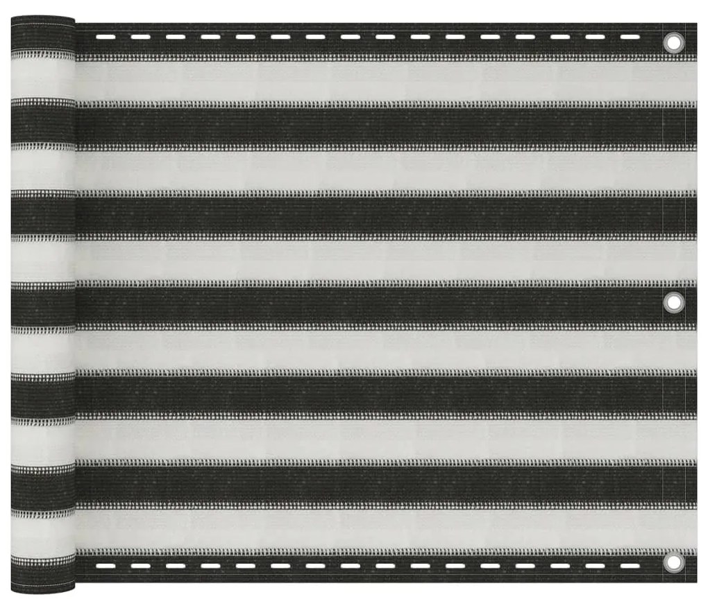 Tela varanda PEAD 75x500 cm antracite e branco