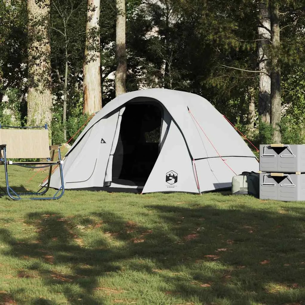 vidaXL Tenda de campismo cabana p/ 4 pessoas opaca impermeável branco