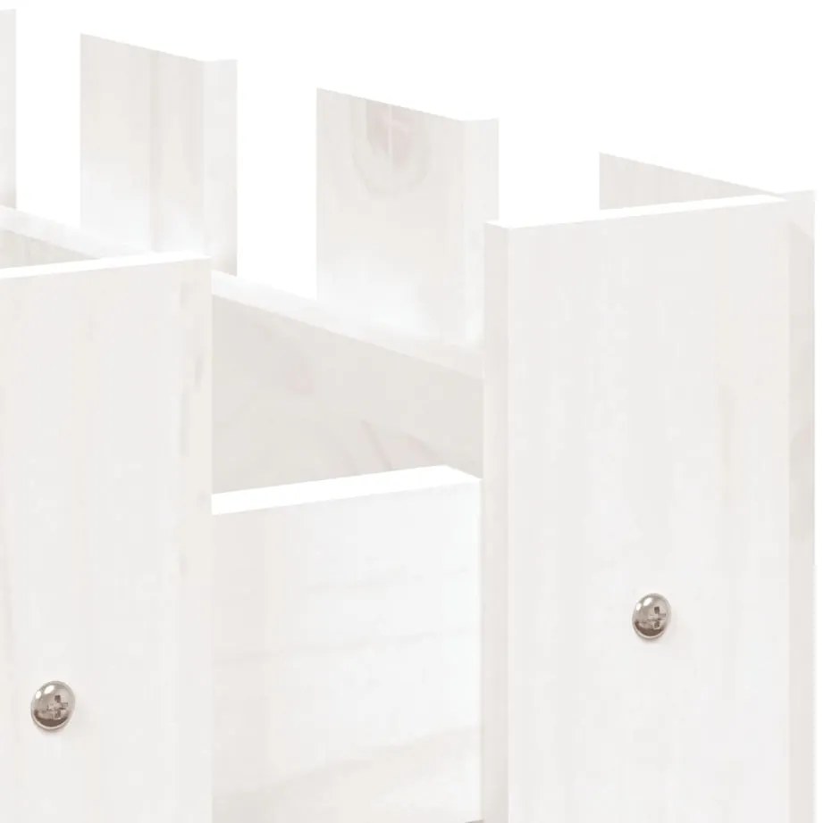 Canteiro elevado design cerca 100x50x70 cm pinho maciço branco