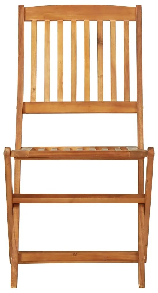3 pcs conjunto jantar dobrável p/ jardim madeira acácia maciça