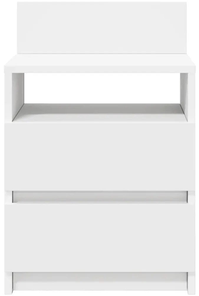 Mesa de cabeceira com 2 gavetas 40x33x60 cm branco