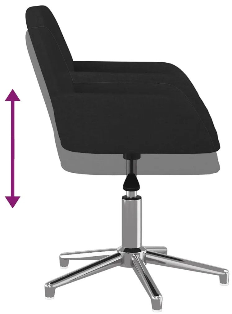 Cadeiras de jantar giratórias 2 pcs tecido preto