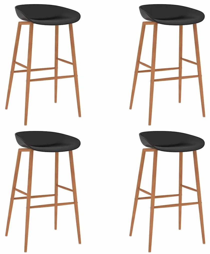 vidaXL Cadeiras de bar 4 pcs preto