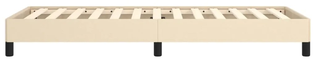 Estrutura de cama sem colchão 90x190 cm tecido creme