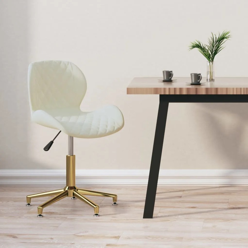 335039 vidaXL Swivel Dining Chair Cream Velvet
