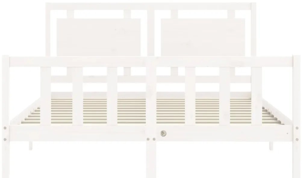 Cama sem colchão 160x200 cm madeira de pinho maciça branco