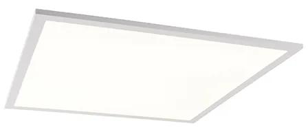 Candeeiro de teto branco com LED e dimmer com controle remoto - Liv Moderno
