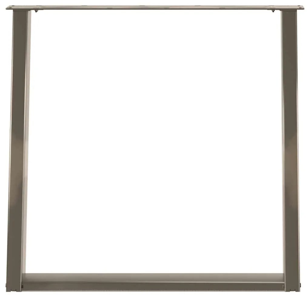 Pés para mesa de jantar em formato de U, 2 peças, aço natural, 70x(72-