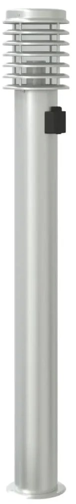 Candeeiro chão exterior c/ tomada 3pcs 110cm aço inox. prateado