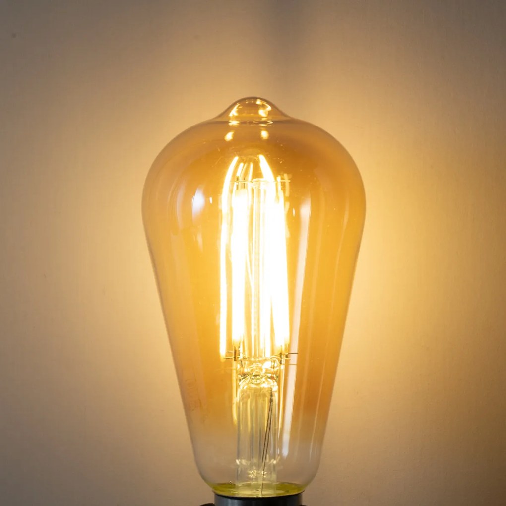 Conjunto de 5 E27 3-staps dimabaar LED lamp ST64 goud 6W 700 lm 2700K