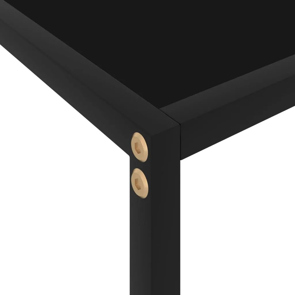 Mesa consola 100x35x75 cm vidro temperado preto
