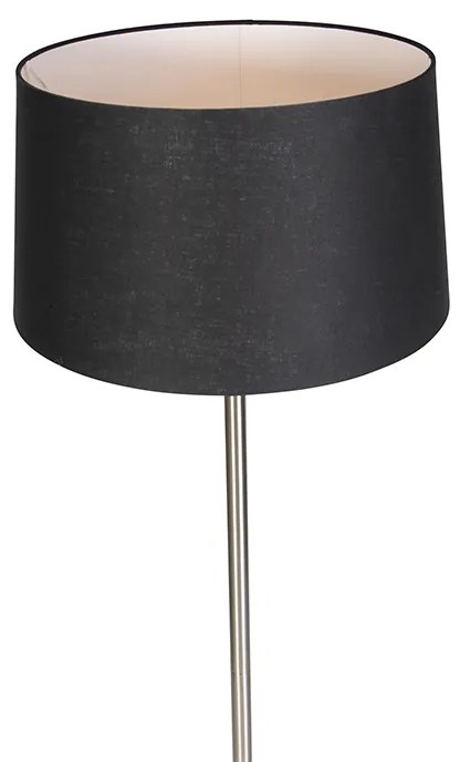 Candeeiro de pé moderno em aço com cúpula preta 45 cm - Simplo Moderno