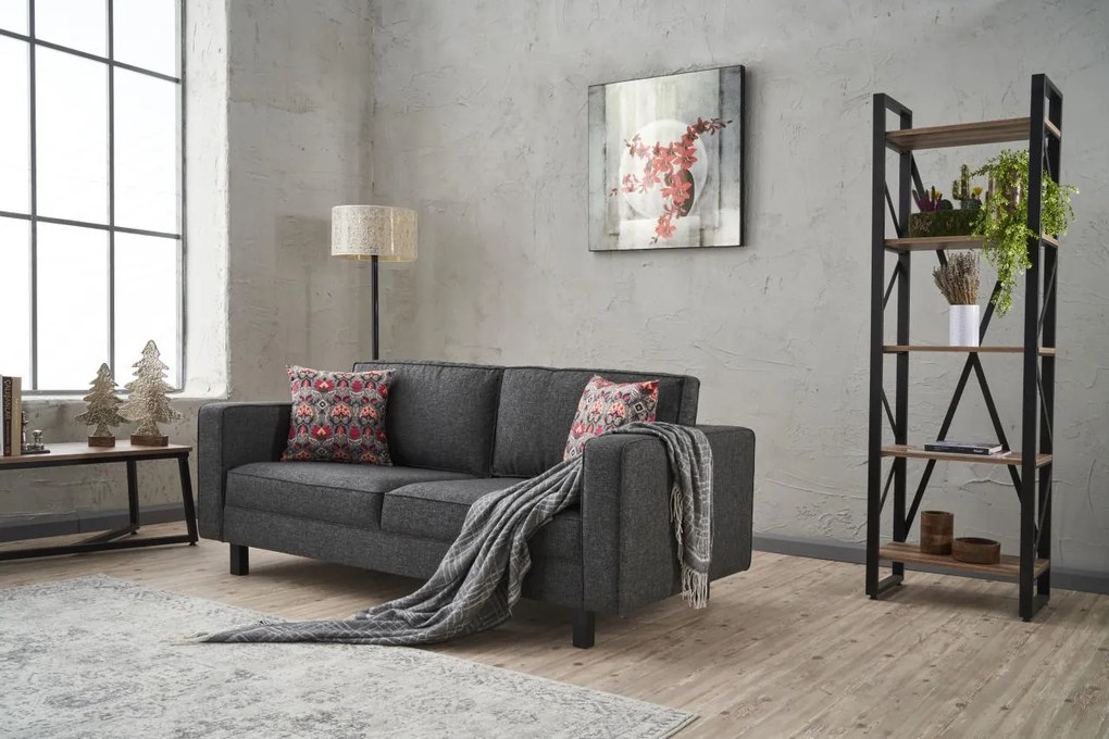 Sofá de 2 Lugares Kale – Antracite – 180x83x91 cm