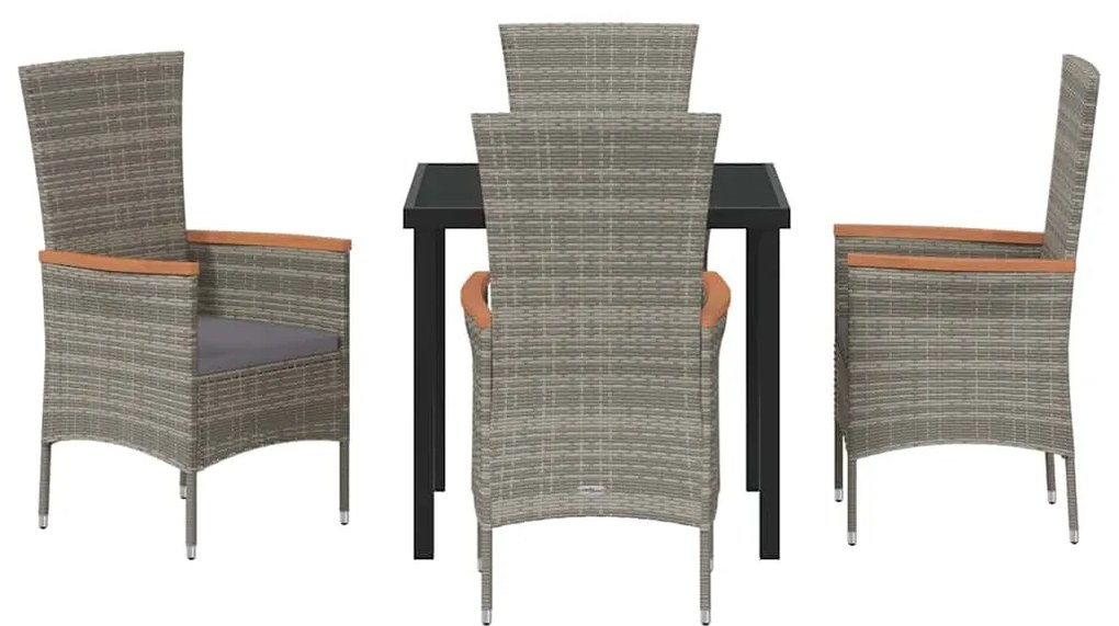 Conjunto de Jantar Jardim 5 pcs Cinzeto 80 x 80 x 73 cm