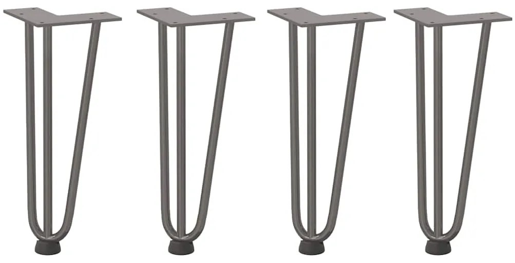 Pernas de grampo para mesa de centro 4 peças Aço natural 30 cm Aço mac