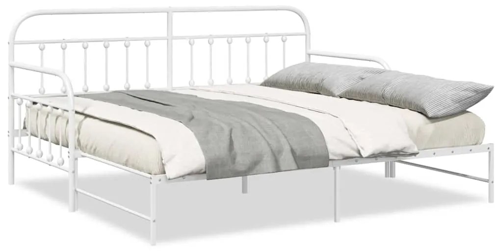 Estrutura de Daybed com Cama Auxiliar vidaXL Branca 100x200 cm Aço