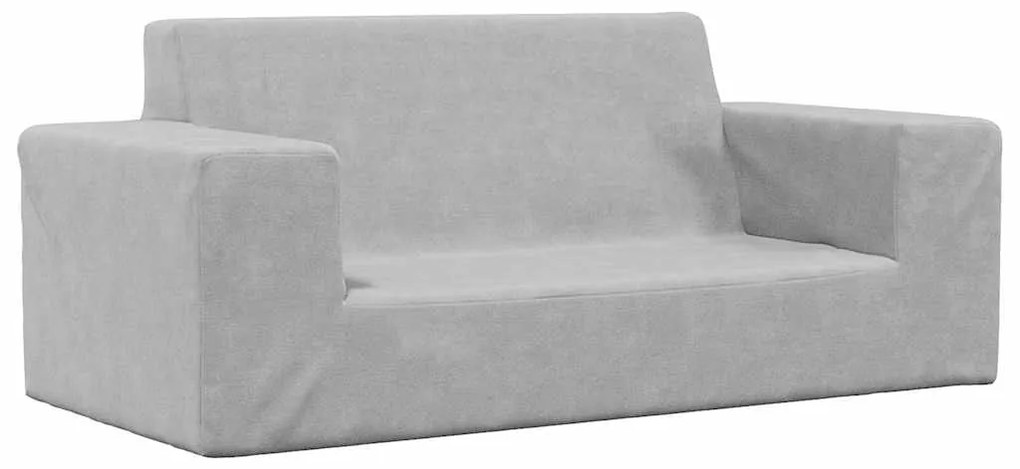 vidaXL Sofá infantil de 2 lugares pelúcia cinzento-claro