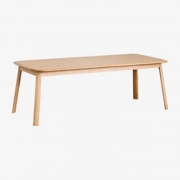 Mesa De Jantar Extensível De Madeira (220-320x95 Cm) Treveris Castanho Roble - Sklum