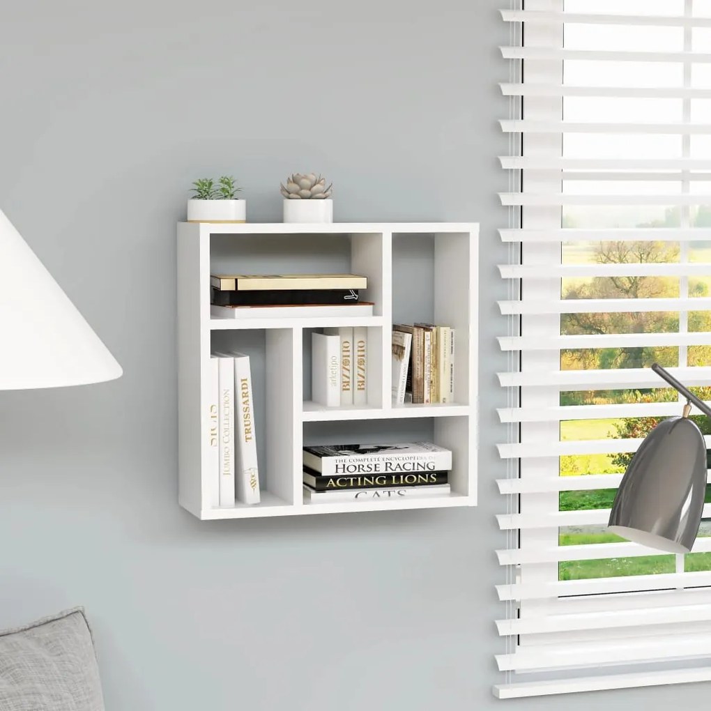 vidaXL Estante de parede 45,1x16x45,1 cm derivados de madeira branco