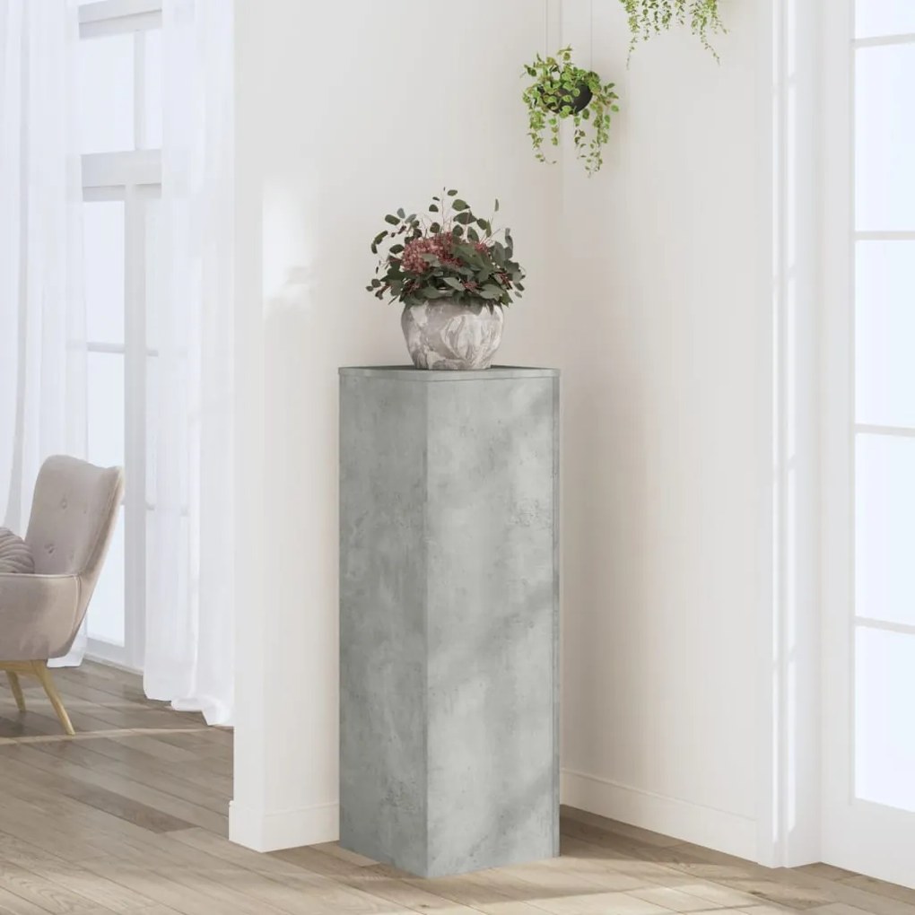 Suporte p/ plantas 33x33x100 cm derivados madeira cinza cimento