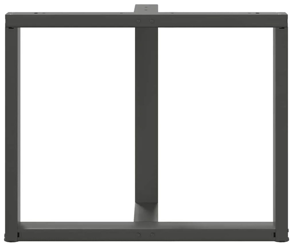 Pés para mesa de jantar em forma de T, 2 peças, antracite, 100x35x(72-