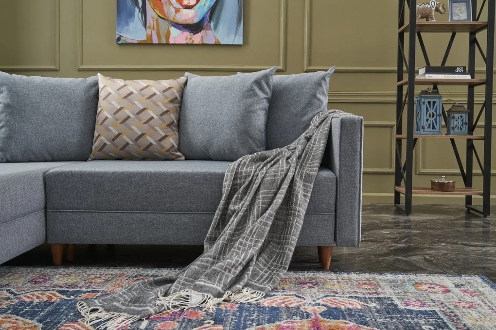 Sofá-Cama de Canto Aydam – Azul – 215x80x150 cm