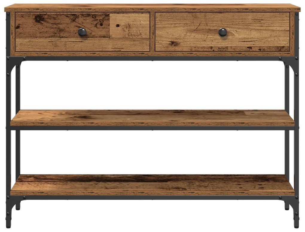 Mesa de Consola vidaXL Madeira Velha 100x25x75 cm Madeira de Engenhari