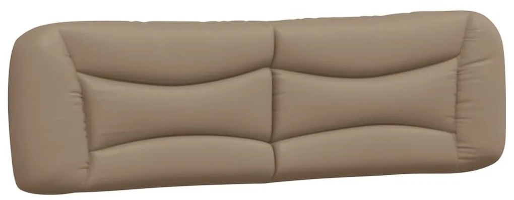 Estrutura cama c/ luzes LED 180x200 cm couro artif. cappuccino