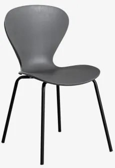 Pack De 4 Cadeiras De Jantar Empilháveis Uit Negro & Polipropileno Cinzento Escuro - Sklum