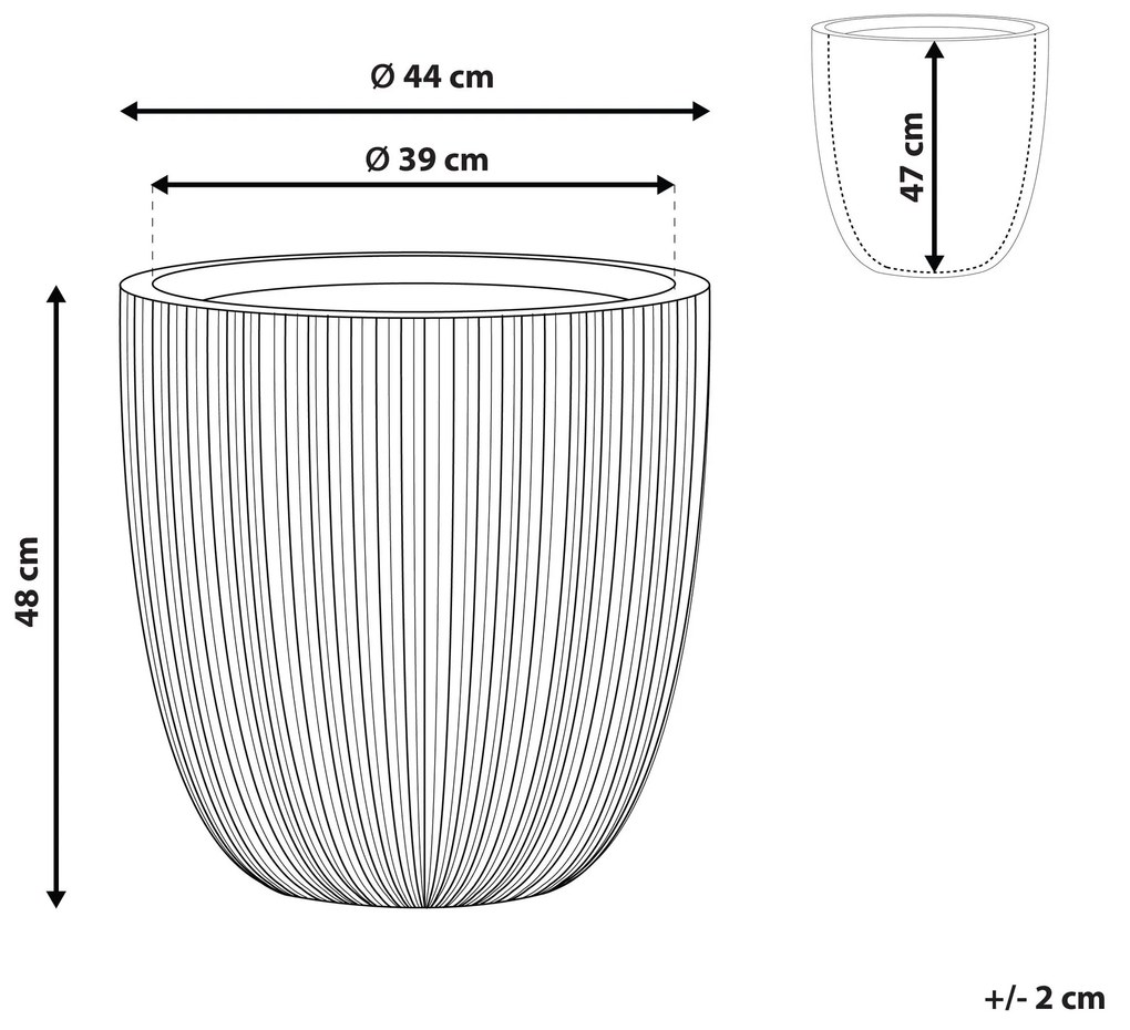 Vaso de flores creme 44 x 44 x 48 cm CHIOS Beliani