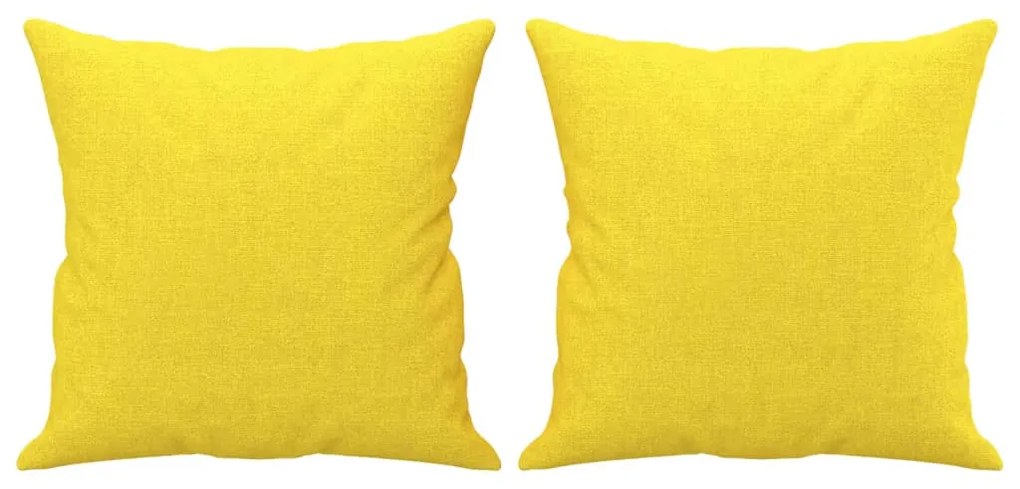 2 pcs conjunto de sofás com almofadas tecido amarelo-claro