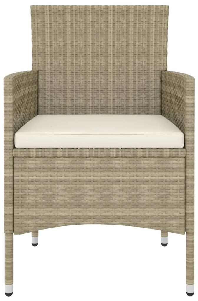 5 pcs conjunto lounge de jardim vime PE bege