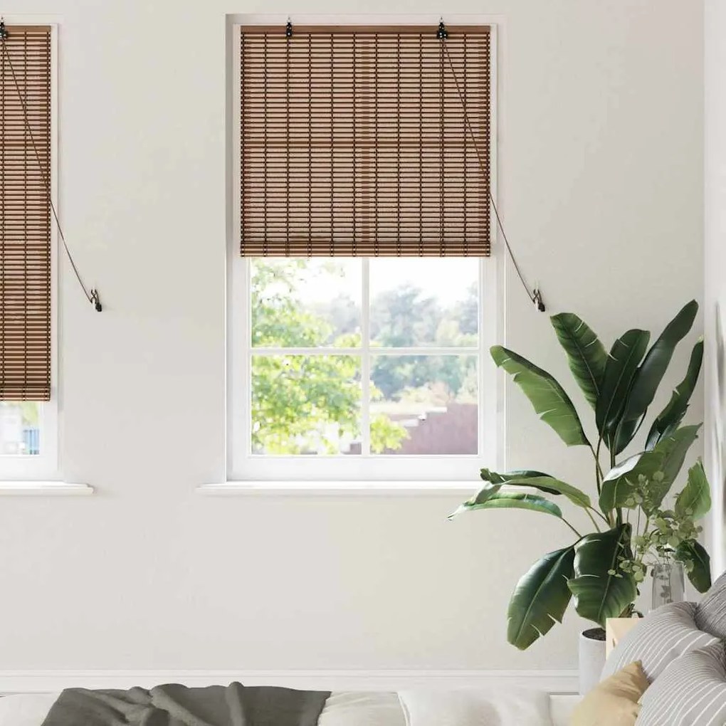 vidaXL Persianas e Sombras de Janela Castanho 90 x 220 cm Bambu