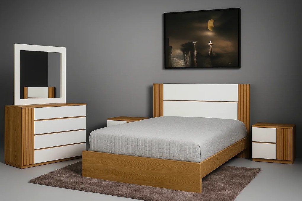 Quarto Ripado 3254/2 (Personalizavel) - 160x200cm, elevatorio