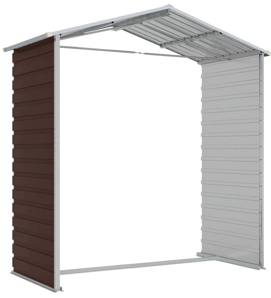 Abrigo de jardim 191x130x198 cm aço galvanizado castanho