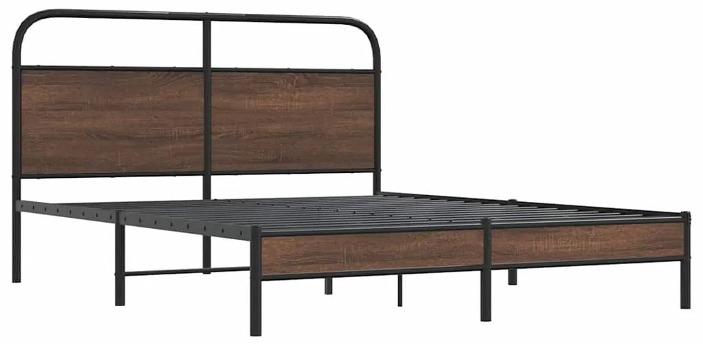 Estrutura cama s/ colchão derivados madeira carvalho castanho