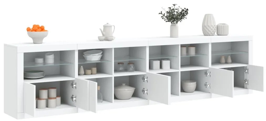 Aparador com luzes LED 283x37x67 cm branco