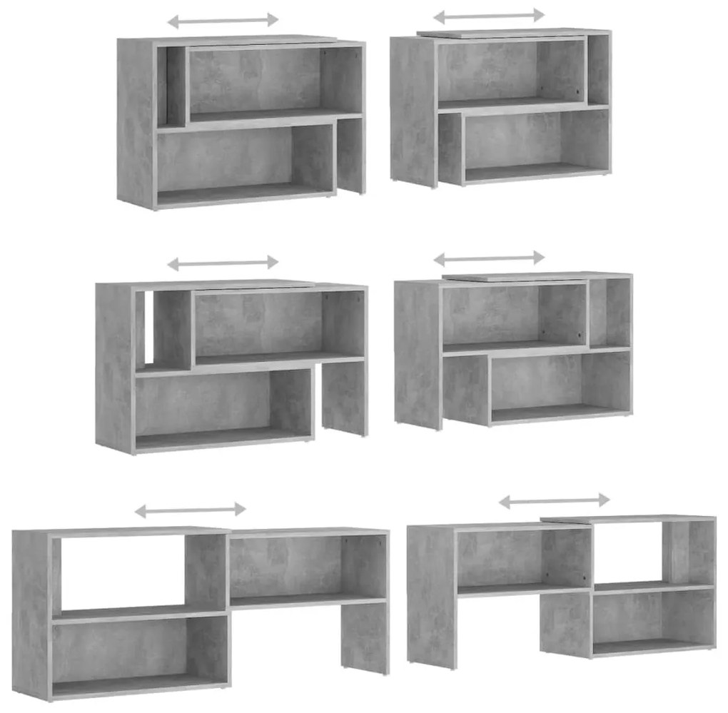 Móvel de TV 149x30x52 cm derivados de madeira cinzento-cimento