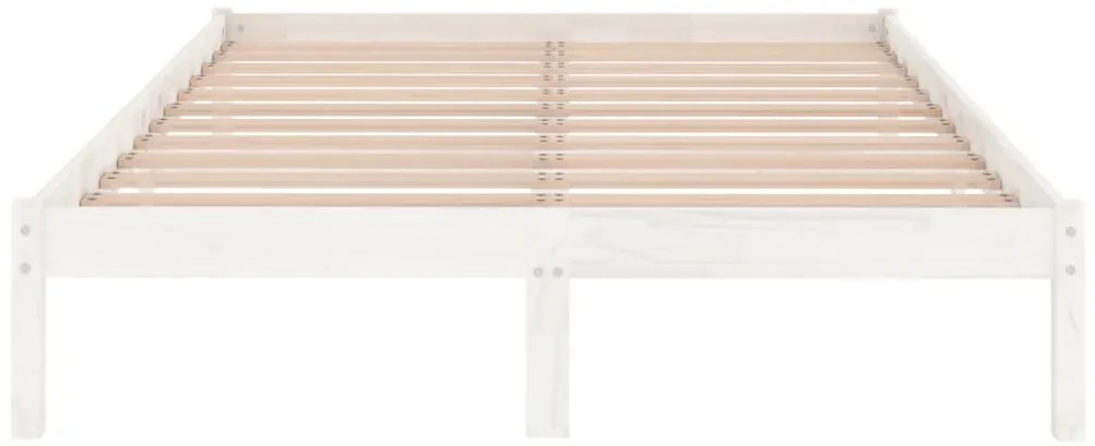 Estrutura cama pequena casal 120x190 cm pinho maciço branco