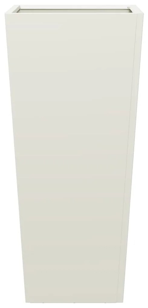 Vaso/floreira de jardim 35x35x75 cm aço branco