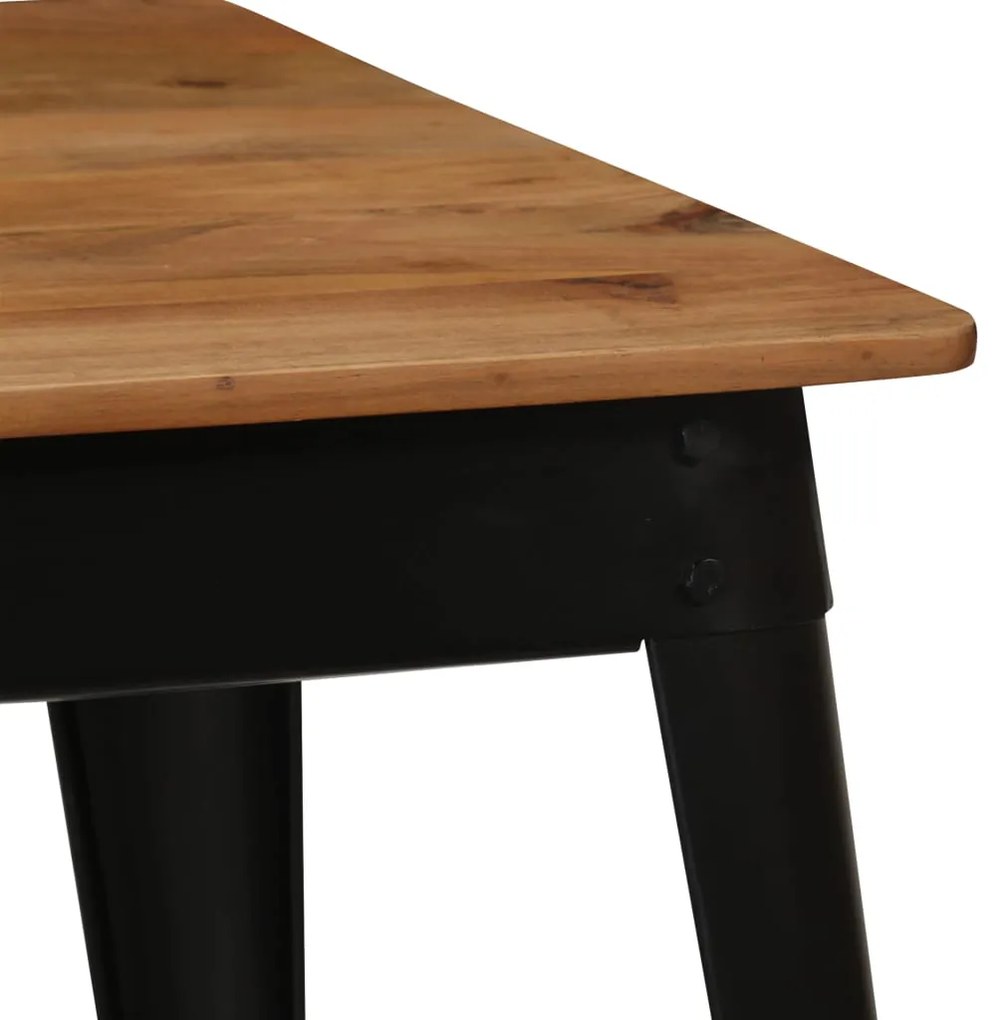 Mesa de jantar madeira de acácia maciça e aço 120x60x76 cm