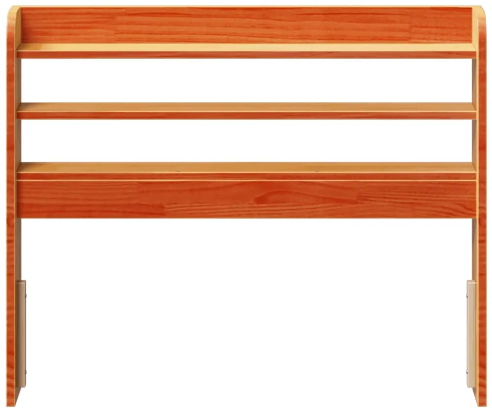 Cabeceira com prateleiras 100 cm pinho maciço castanho-mel