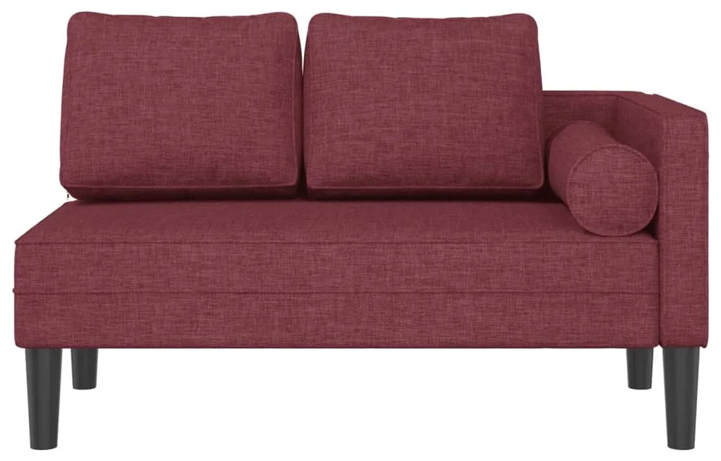 Chaise longue com almofadões tecido vermelho tinto